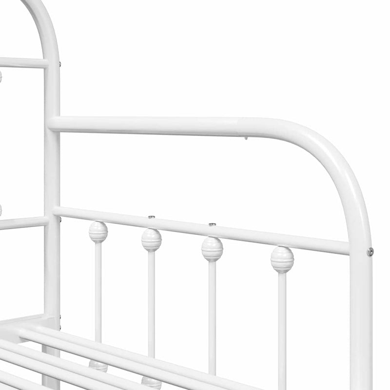 vidaXL Nappali ágykeret fejtámlával Fehér 80 x 200 cm Acél