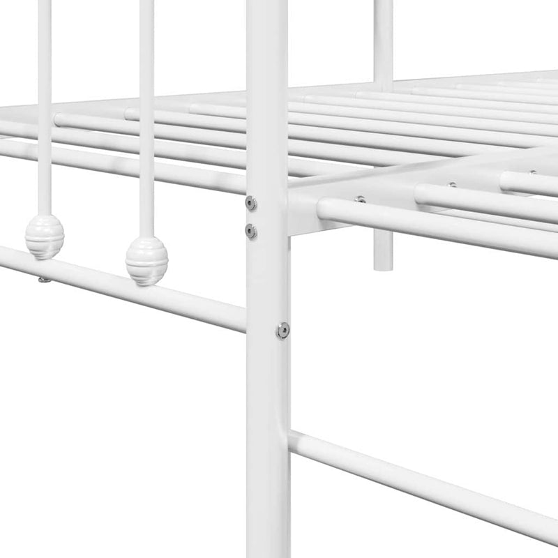 vidaXL Nappali ágykeret fejtámlával Fehér 80 x 200 cm Acél
