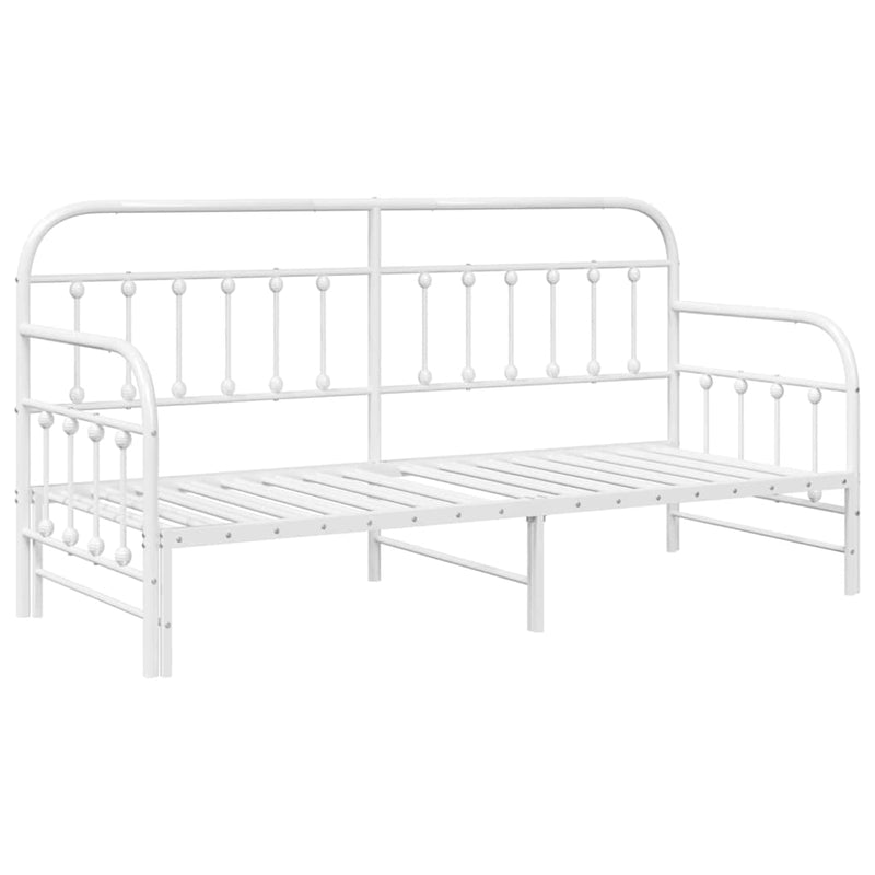 vidaXL Nappali ágykeret fejtámlával Fehér 80 x 200 cm Acél