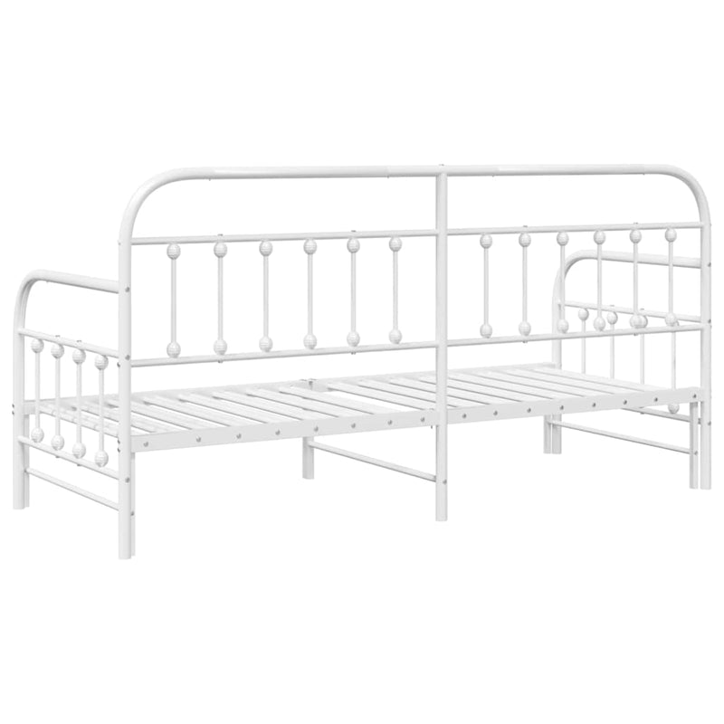 vidaXL Nappali ágykeret fejtámlával Fehér 80 x 200 cm Acél