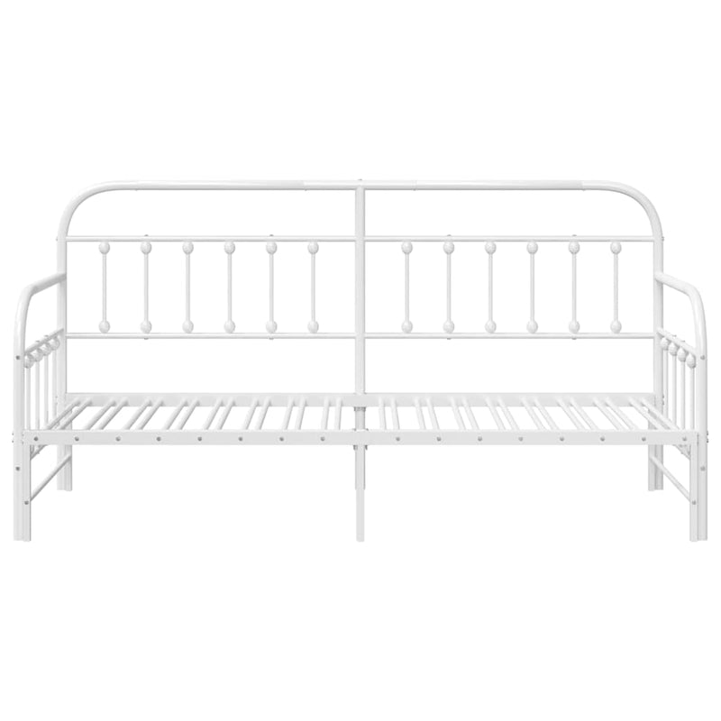 vidaXL Nappali ágykeret fejtámlával Fehér 80 x 200 cm Acél