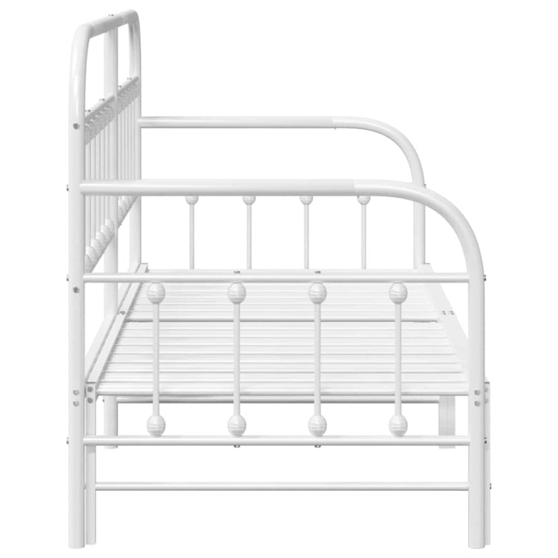 vidaXL Nappali ágykeret fejtámlával Fehér 80 x 200 cm Acél