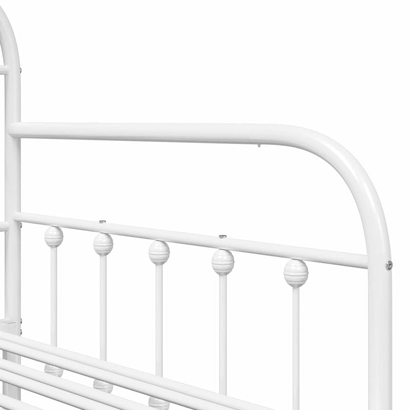 vidaXL Nappali ágykeret fejtámlával Fehér 90 x 200 cm Acél