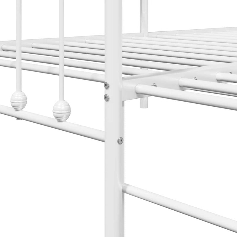 vidaXL Nappali ágykeret fejtámlával Fehér 90 x 200 cm Acél