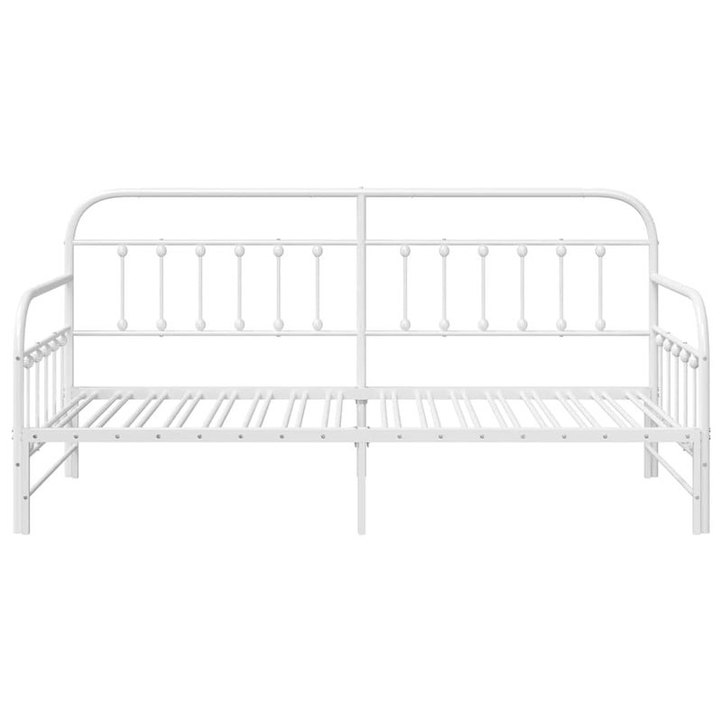 vidaXL Nappali ágykeret fejtámlával Fehér 90 x 200 cm Acél