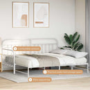 vidaXL Nappali ágykeret Fehér 107 x 203 cm Porszórt acél