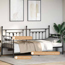 vidaXL Nappali ágykeret Fekete 107 x 203 cm Acél