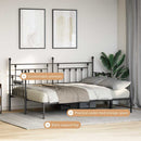 vidaXL Nappali ágykeret Fekete 80 x 200 cm Acél