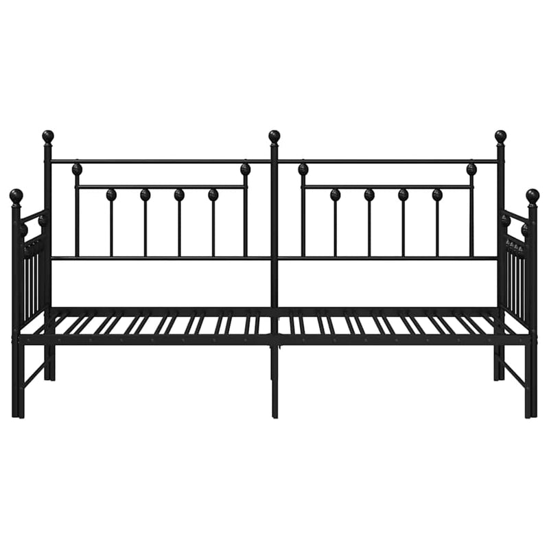 vidaXL Nappali ágykeret fejtámlával Fekete 80 x 200 cm Acél