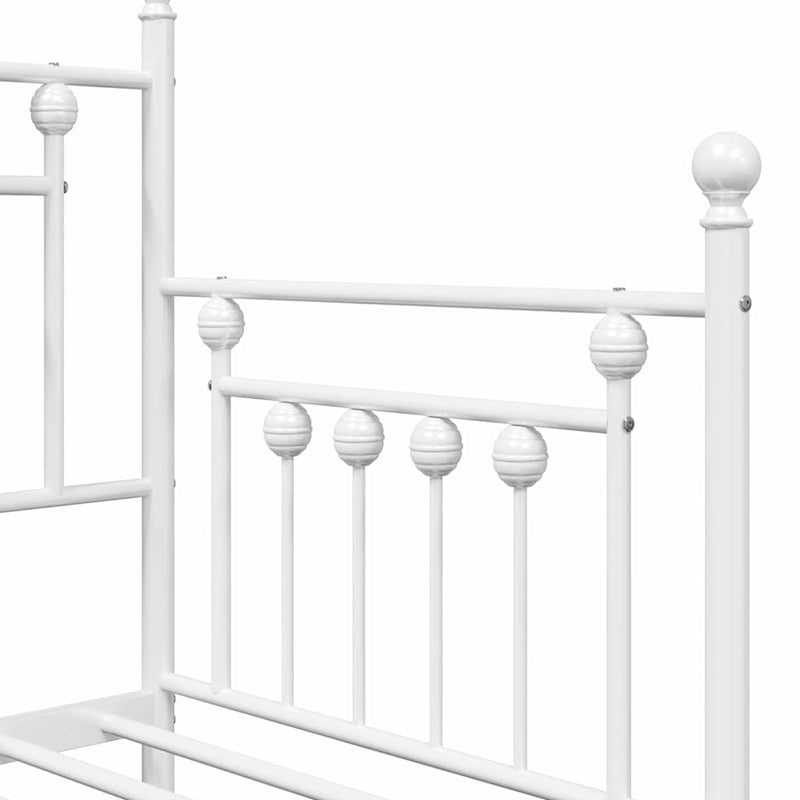 vidaXL Nappali ágykeret fejtámlával Fehér 80 x 200 cm Acél