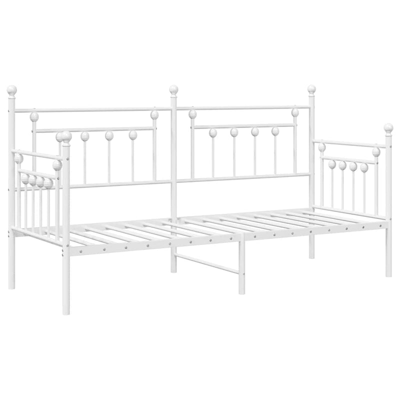 vidaXL Nappali ágykeret fejtámlával Fehér 80 x 200 cm Acél