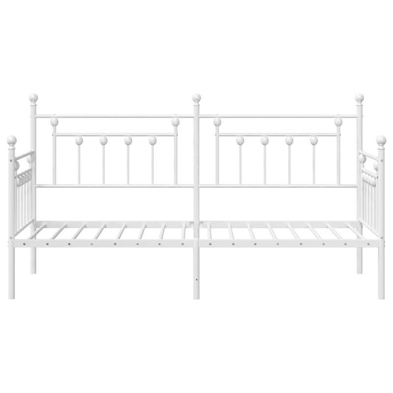 vidaXL Nappali ágykeret fejtámlával Fehér 80 x 200 cm Acél