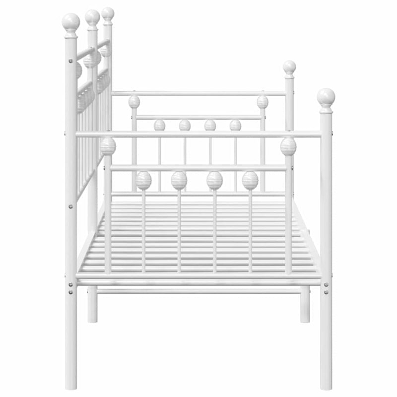 vidaXL Nappali ágykeret fejtámlával Fehér 80 x 200 cm Acél
