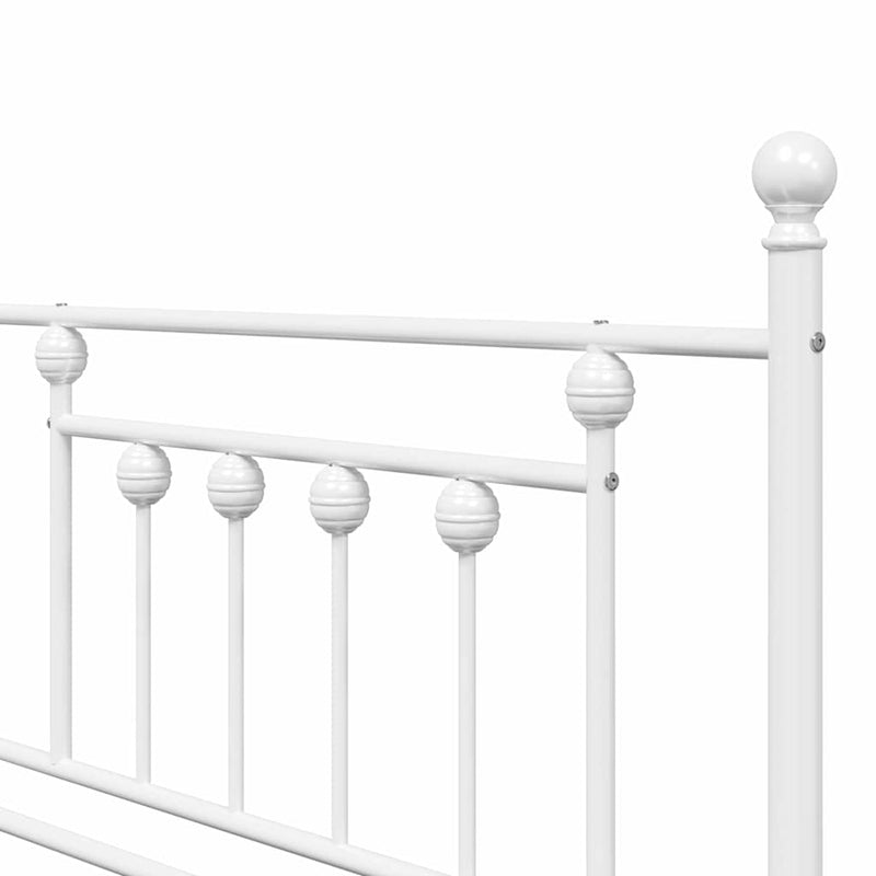 vidaXL Nappali ágykeret fejtámlával Fehér 100 x 200 cm Acél