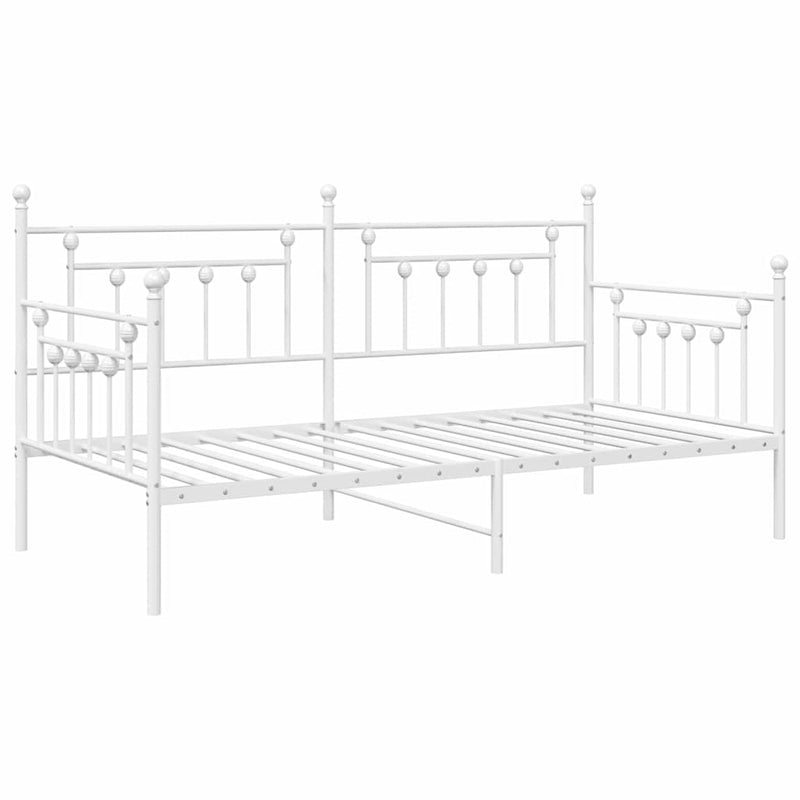 vidaXL Nappali ágykeret fejtámlával Fehér 100 x 200 cm Acél