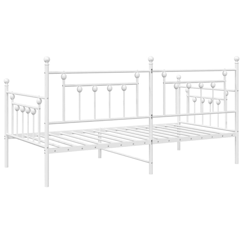 vidaXL Nappali ágykeret fejtámlával Fehér 100 x 200 cm Acél