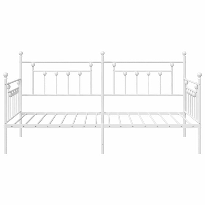 vidaXL Nappali ágykeret fejtámlával Fehér 100 x 200 cm Acél