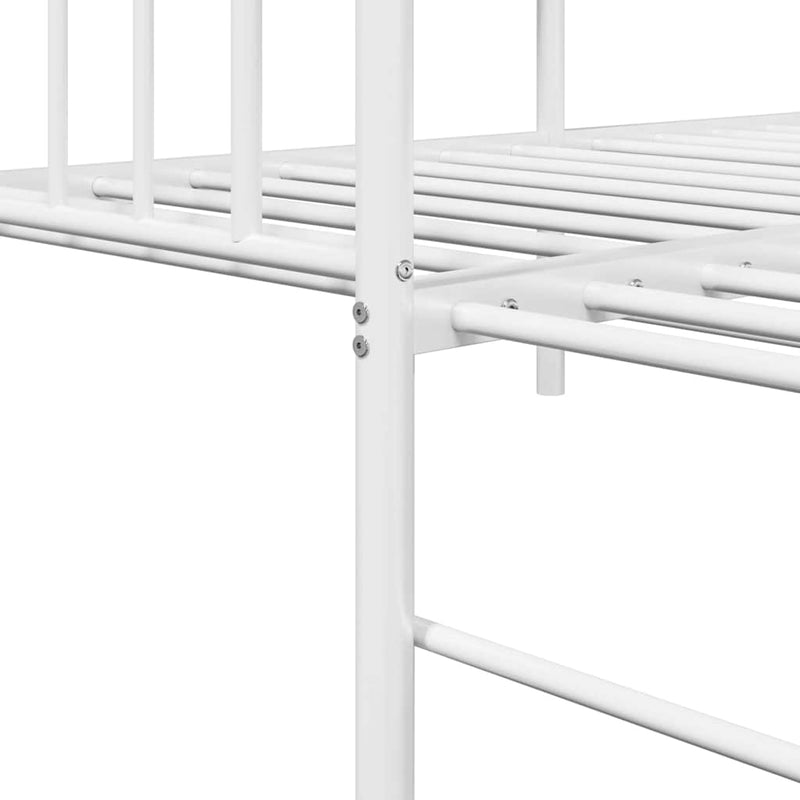 vidaXL Nappali ágykeret fejtámlával Fehér 75 x 190 cm Acél