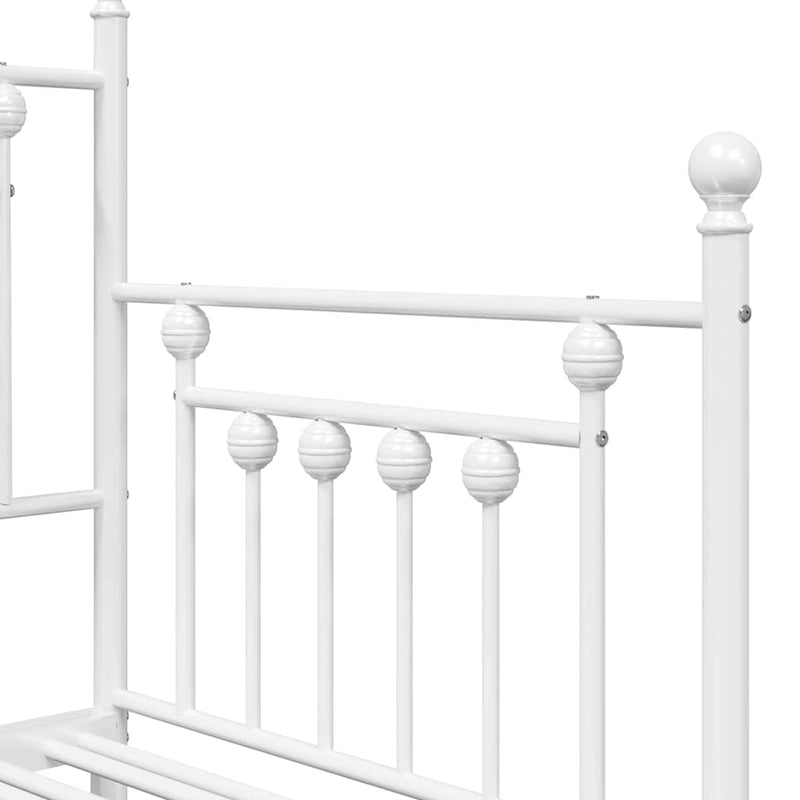 vidaXL Nappali ágykeret fejtámlával Fehér 80 x 200 cm Acél