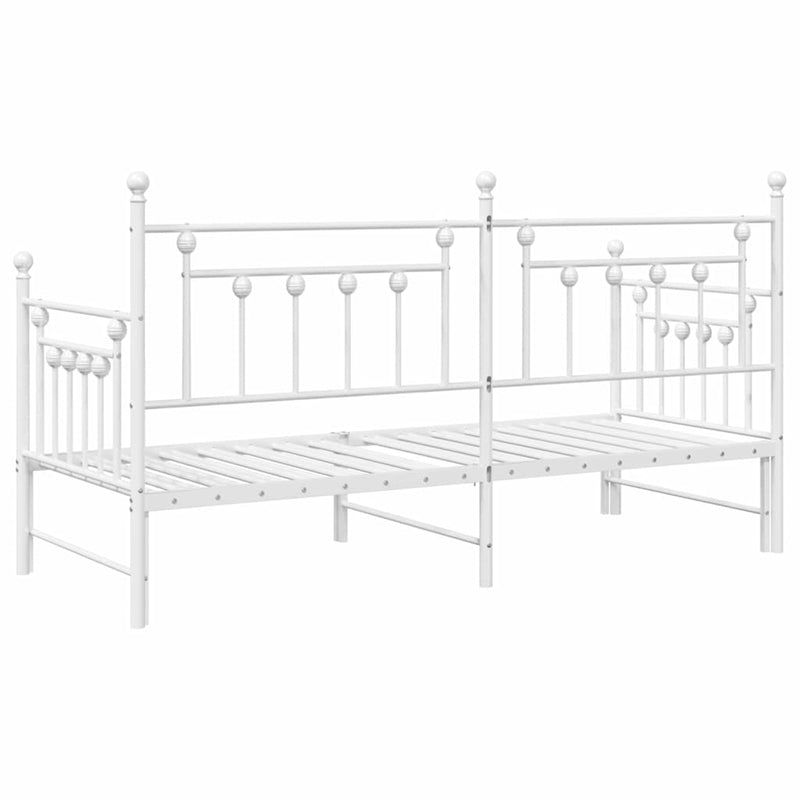 vidaXL Nappali ágykeret fejtámlával Fehér 80 x 200 cm Acél