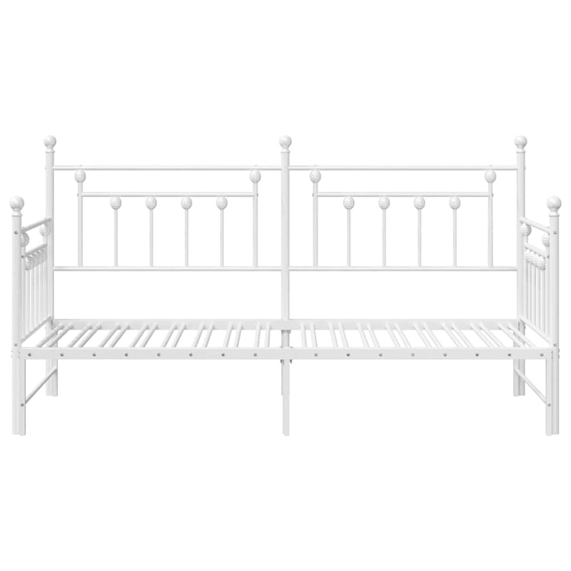 vidaXL Nappali ágykeret fejtámlával Fehér 80 x 200 cm Acél