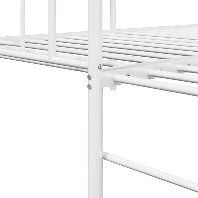 vidaXL Nappali ágykeret fejtámlával Fehér 90 x 190 cm Acél