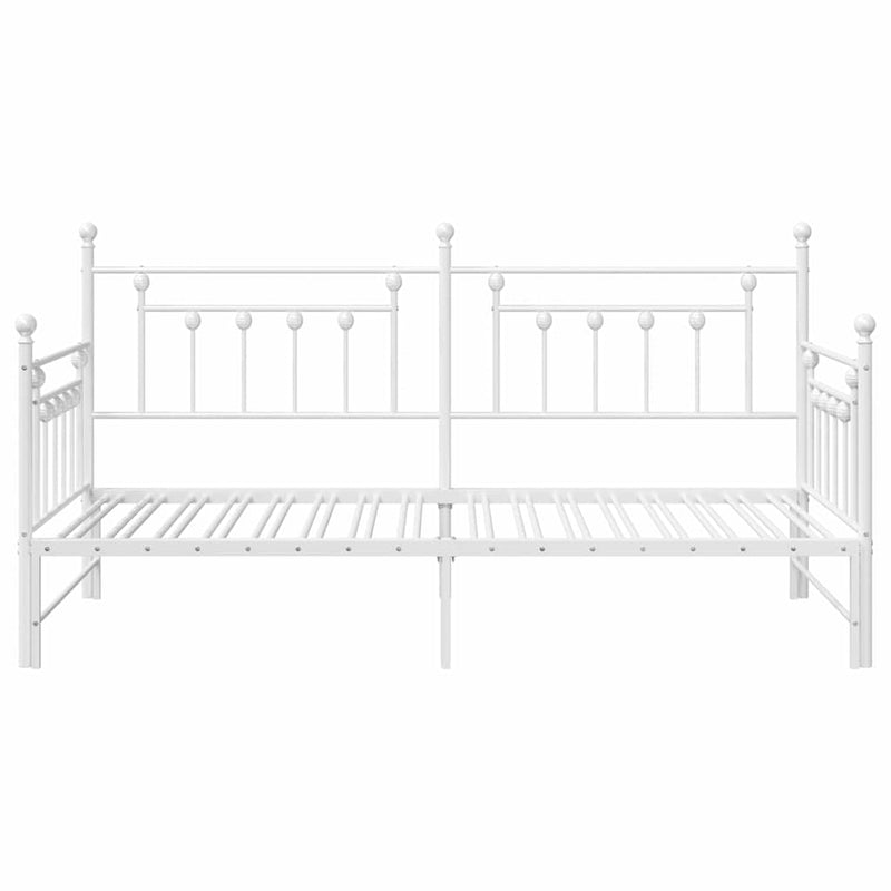 vidaXL Nappali ágykeret fejtámlával Fehér 90 x 190 cm Acél