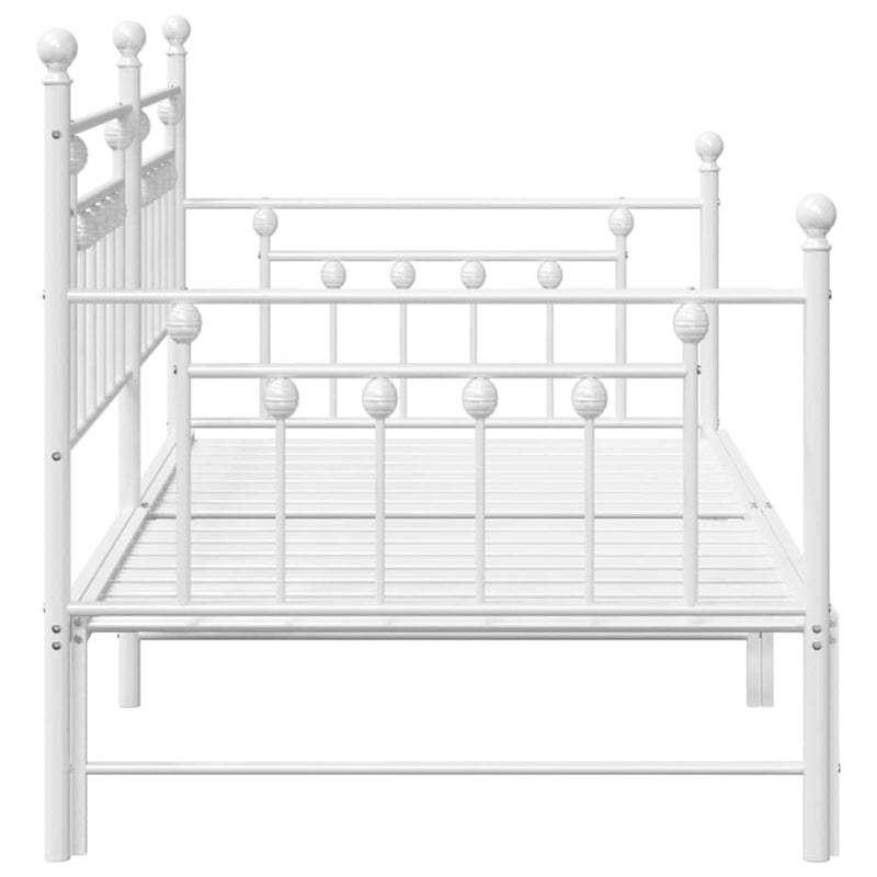 vidaXL Nappali ágykeret fejtámlával Fehér 90 x 190 cm Acél