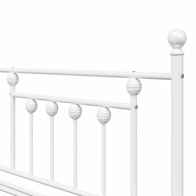 vidaXL Nappali ágykeret fejtámlával Fehér 100 x 200 cm Acél