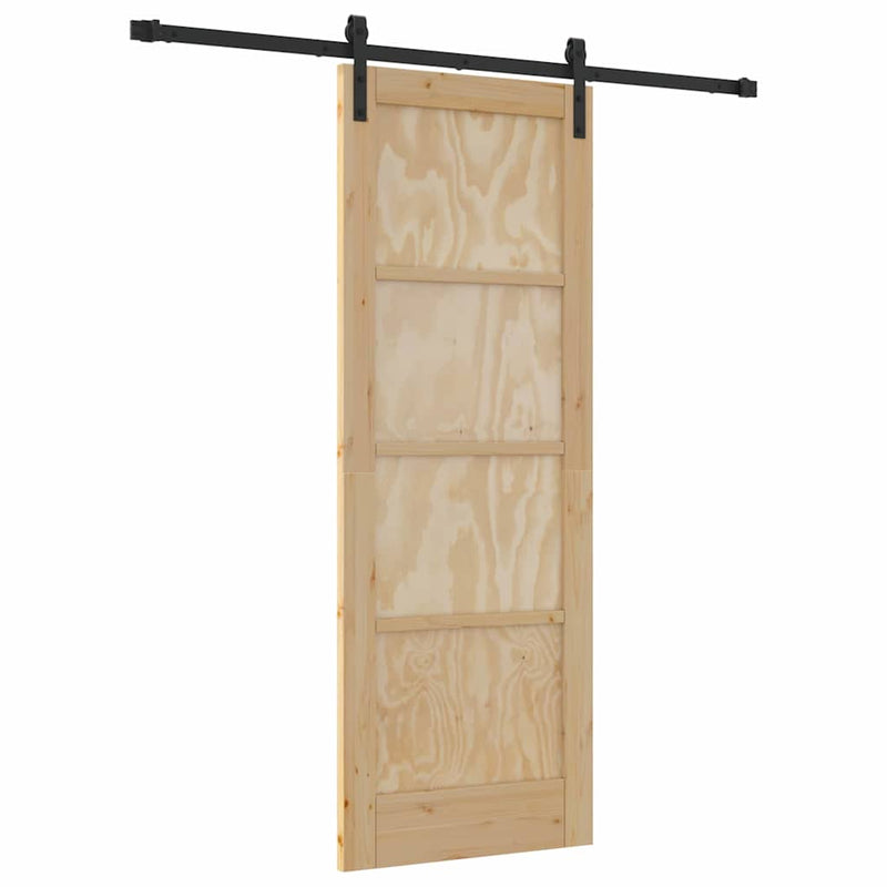 vidaXL Csúszó Ajtó Természetes és fekete 73.5 x 198.5 cm