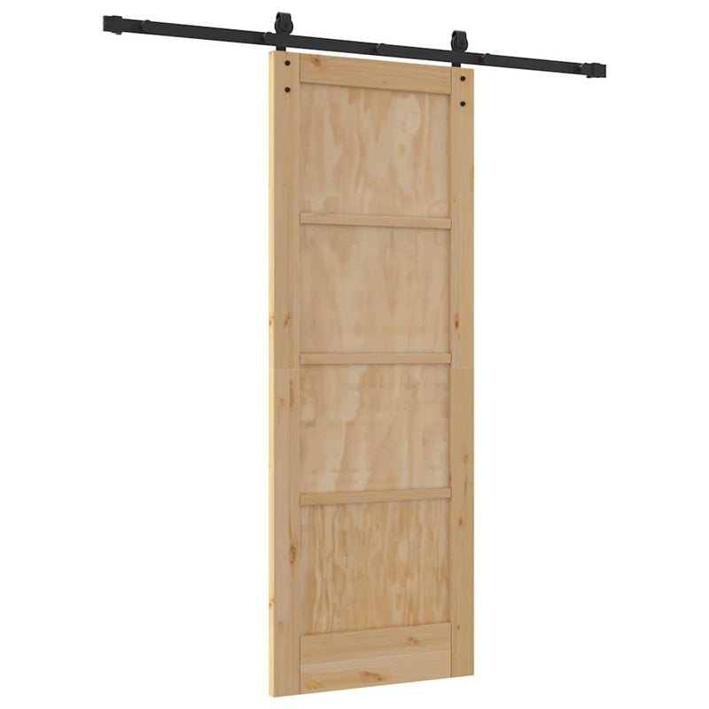 vidaXL Csúszó Ajtó Természetes és fekete 73.5 x 198.5 cm