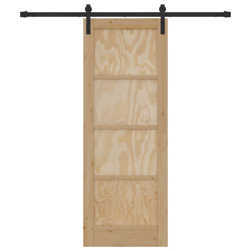 vidaXL Csúszó Ajtó Természetes és fekete 73.5 x 198.5 cm