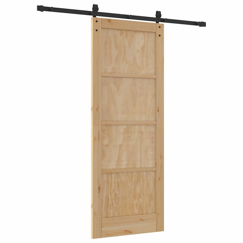 vidaXL Csúszó Ajtó Természetes és fekete 78 x 202 cm