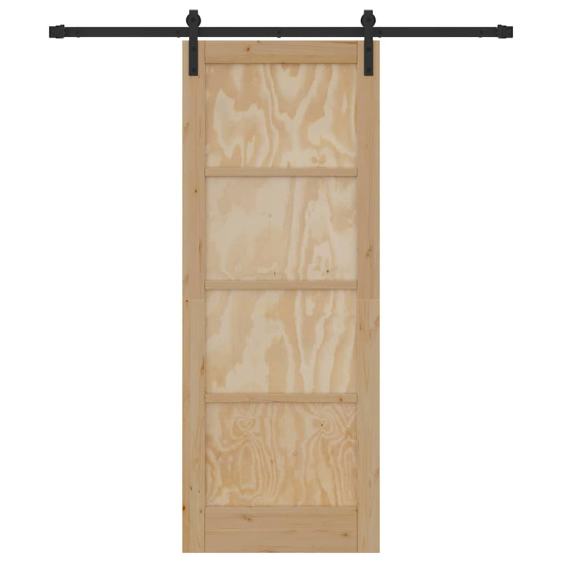 vidaXL Csúszó Ajtó Természetes és fekete 78 x 202 cm