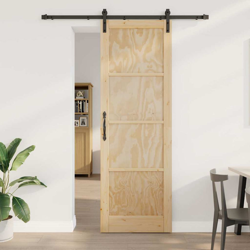 vidaXL Csúszó Ajtó Természetes és fekete 78 x 232 cm