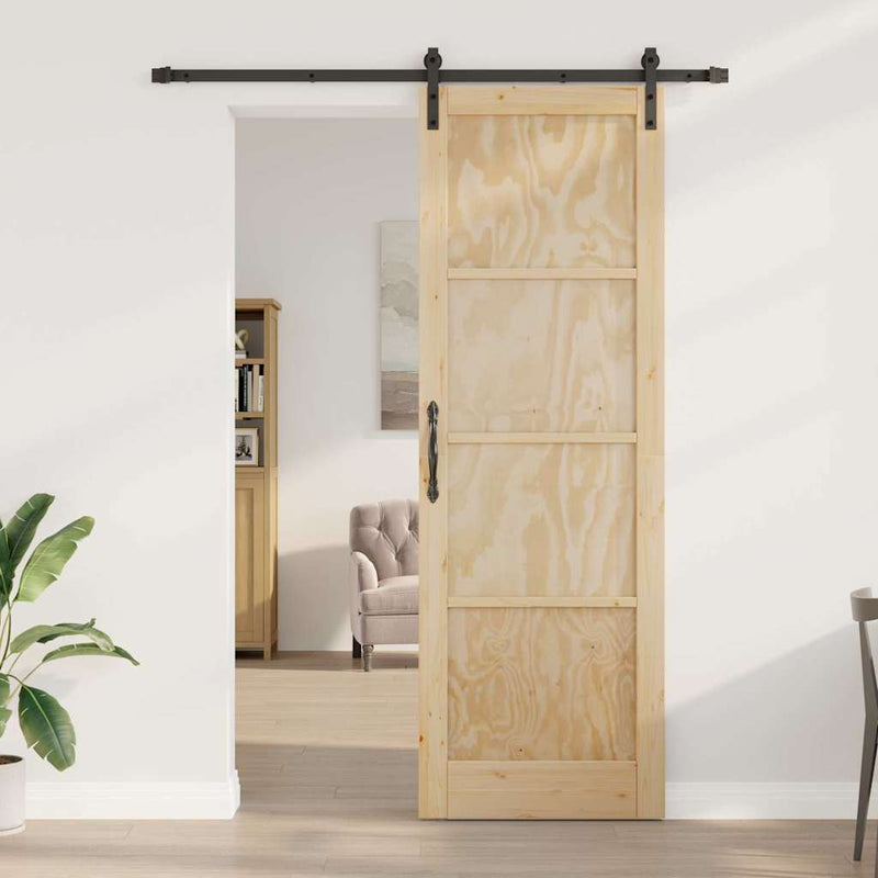 vidaXL Csúszó Ajtó Természetes és fekete 78 x 232 cm