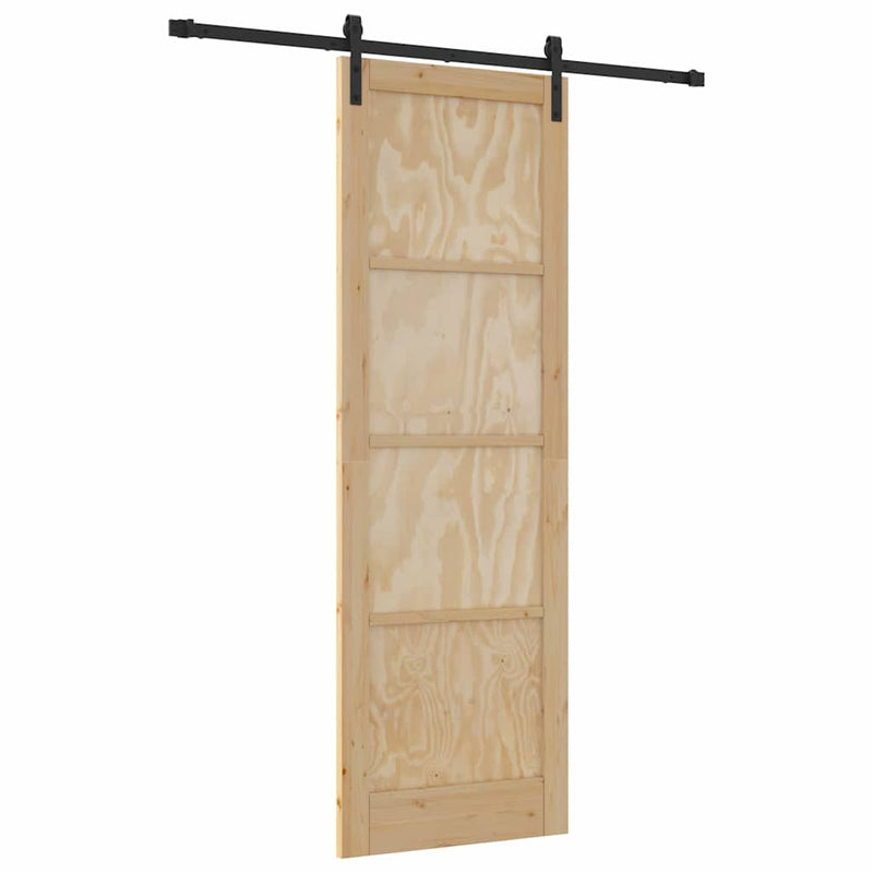 vidaXL Csúszó Ajtó Természetes és fekete 78 x 232 cm