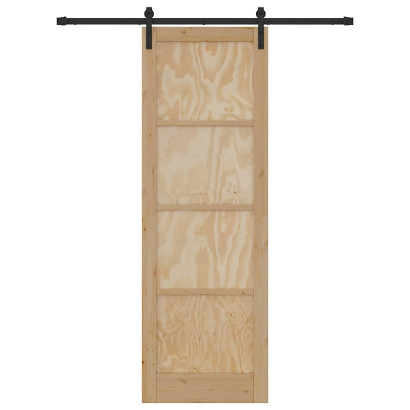 vidaXL Csúszó Ajtó Természetes és fekete 78 x 232 cm