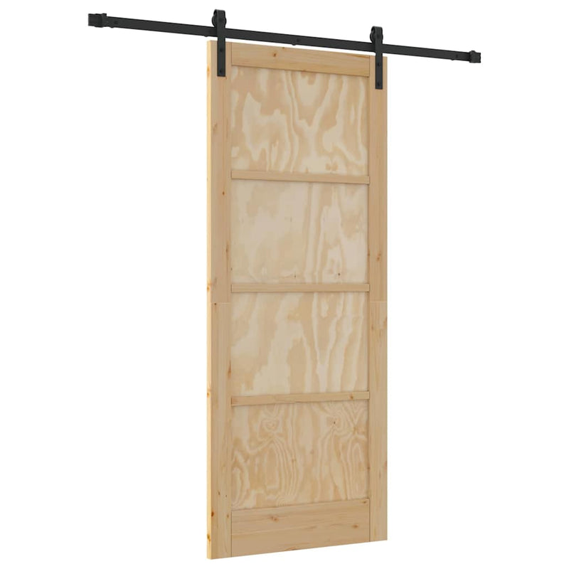 vidaXL Csúszó Ajtó Természetes és fekete 83 x 202 cm