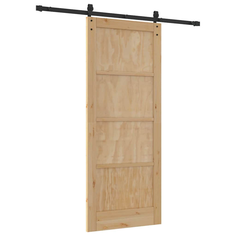 vidaXL Csúszó Ajtó Természetes és fekete 83 x 202 cm