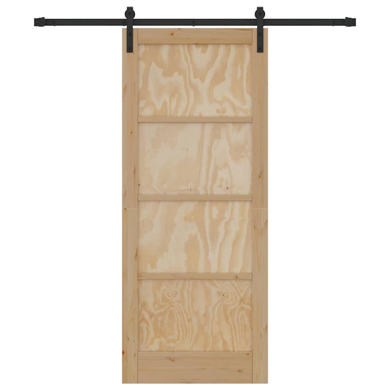 vidaXL Csúszó Ajtó Természetes és fekete 83 x 202 cm