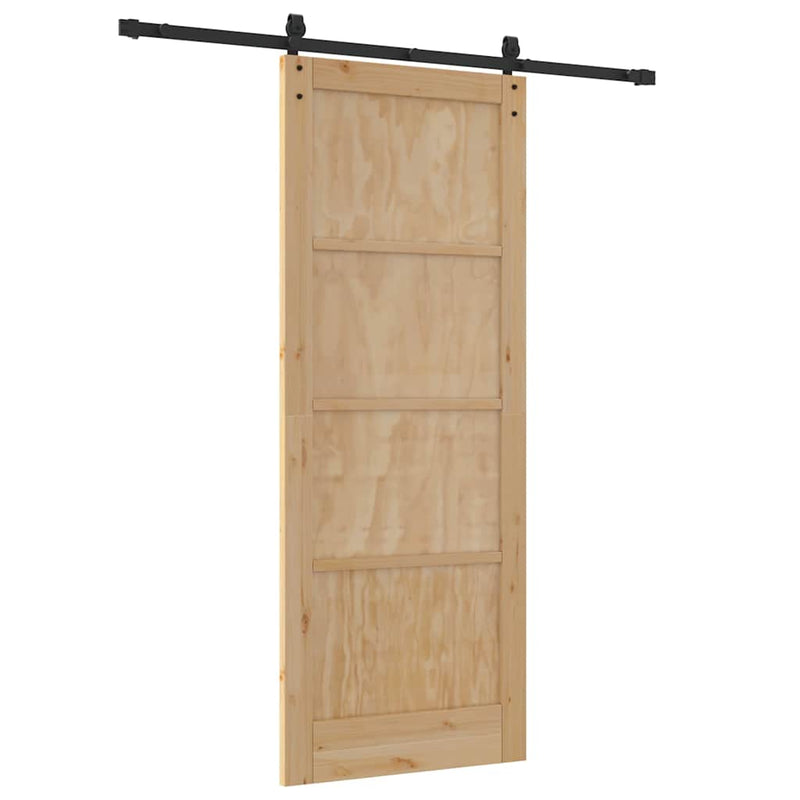 vidaXL Csúszó Ajtó Természetes és fekete 83 x 211 cm