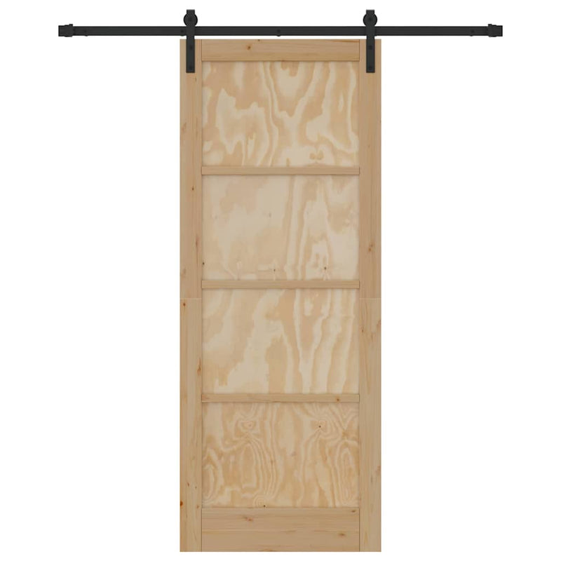 vidaXL Csúszó Ajtó Természetes és fekete 83 x 211 cm