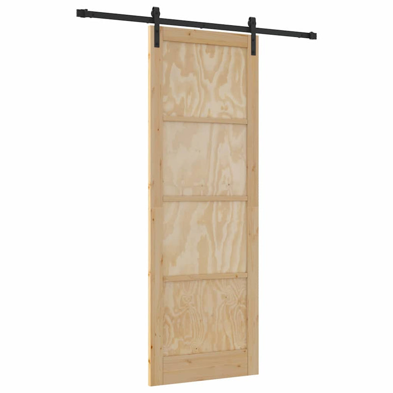 vidaXL Csúszó Ajtó Természetes és fekete 83 x 232 cm
