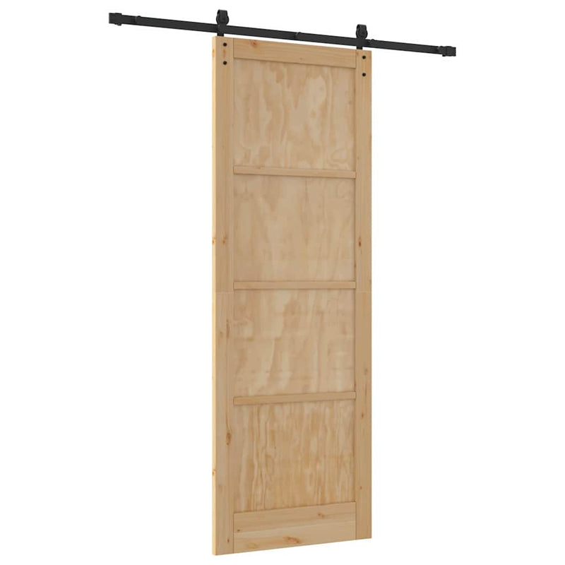 vidaXL Csúszó Ajtó Természetes és fekete 83 x 232 cm