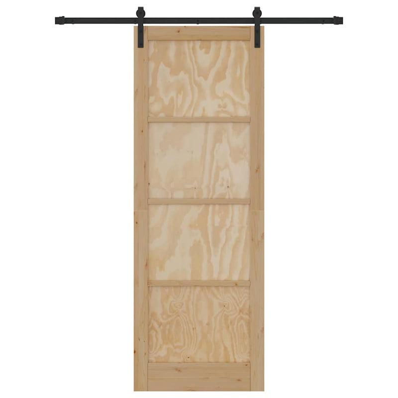 vidaXL Csúszó Ajtó Természetes és fekete 83 x 232 cm