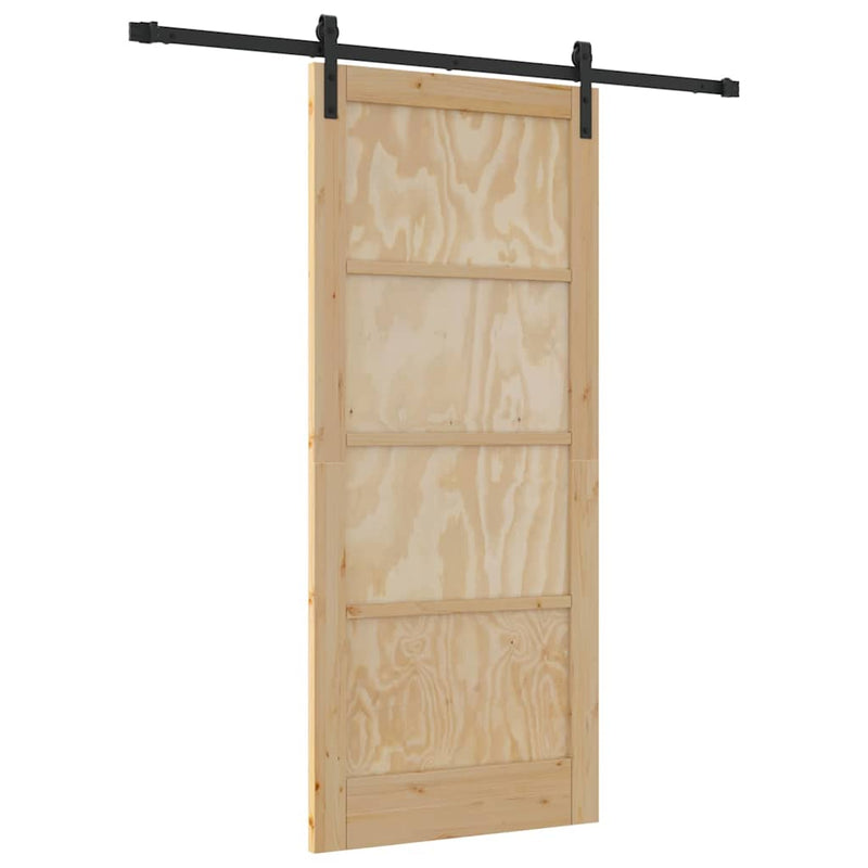 vidaXL Csúszó Ajtó Természetes és fekete 86 x 198.5 cm
