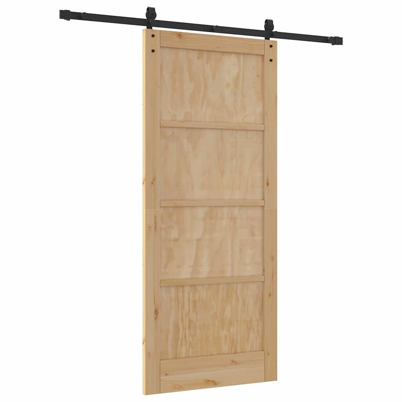 vidaXL Csúszó Ajtó Természetes és fekete 86 x 198.5 cm
