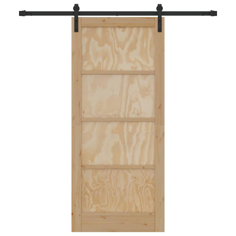 vidaXL Csúszó Ajtó Természetes és fekete 86 x 198.5 cm