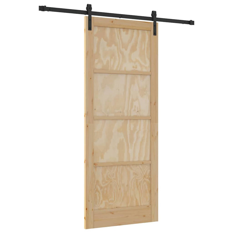 vidaXL Csúszó Ajtó Természetes és fekete 86 x 211 cm